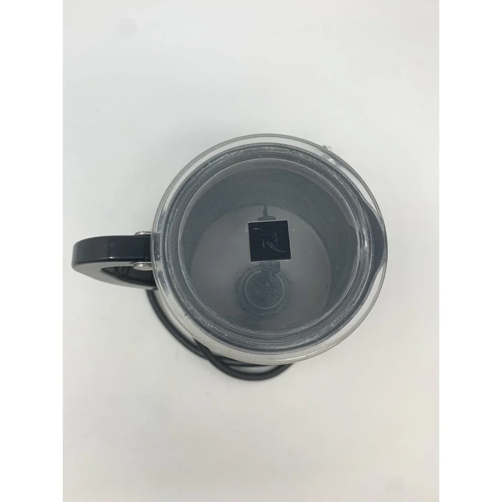 Nespresso Stainless Steel Silver Milk Frother with Black Handle